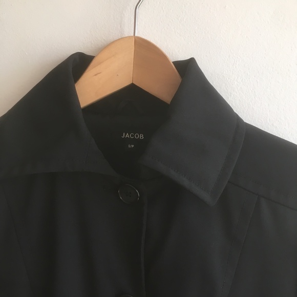 Jacob Light Trench Coat Vest Duster in Black sz S - Picture 5 of 8